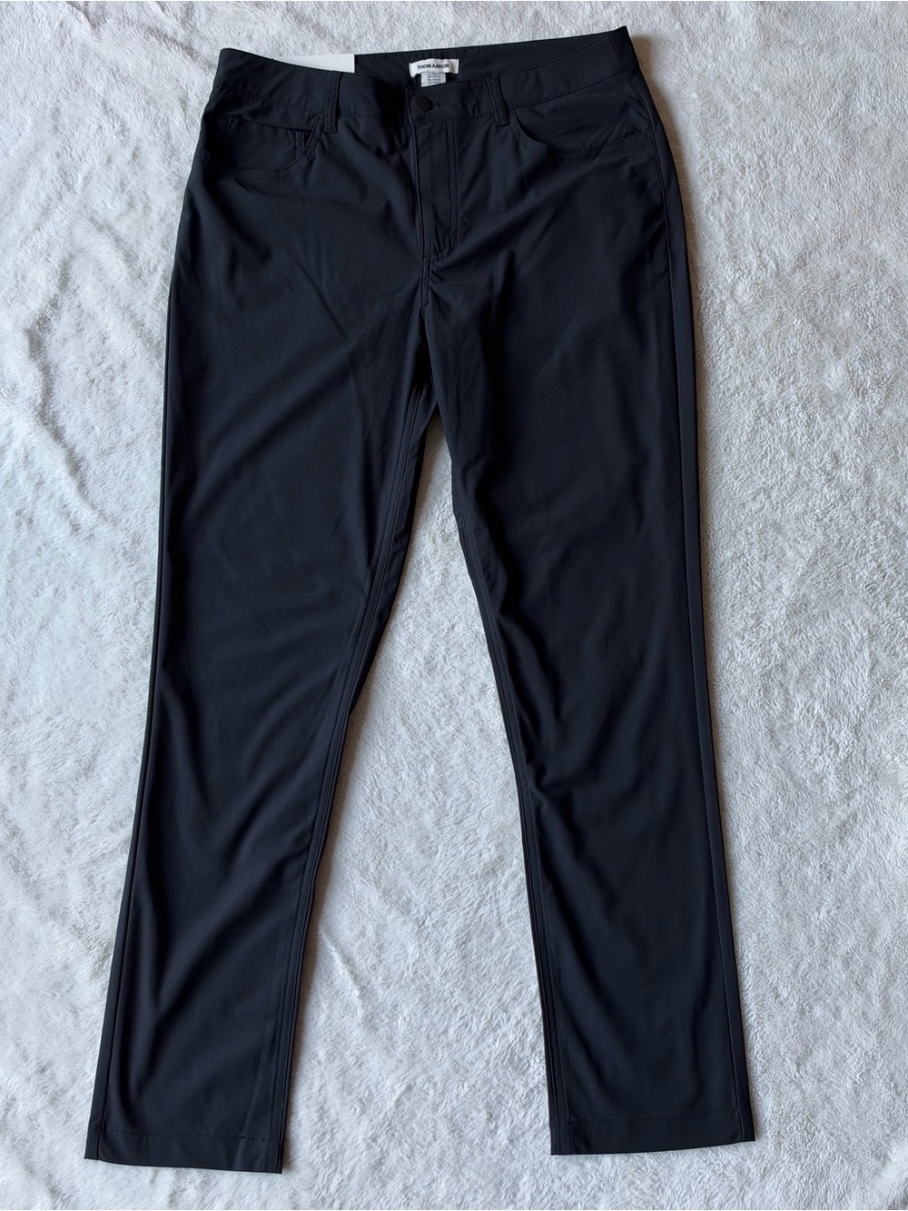 THOM AARON Pants Mens Size 34 X 31 Black 5 Pocket Commuter Golf Performance NWT